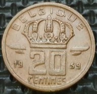 *BELGIA [1823]*20 centymów 1959 Król Baldwin I Fr.