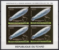 **CZAD ARK.983B ZŁOTA FOLIA -STEROWIEC HINDENBURG, ZEPPELIN STATUA WOLNOŚCI