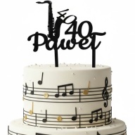 topper na tort dekoracja urodziny personalizacja wiek imię SAKSOFON!!!