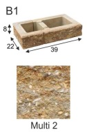 Ogrodzenie łupane, pustak łupany, bloczek Combet B1 39x22x8 Multi 2