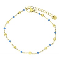 62204 Bransoletka złota stal chirurgiczna koraliki