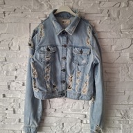 Katanka jeansowa przetarcia dziury Gina Tricot roz. 40