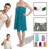 PAREO DO SAUNY BAWEŁNA FROTTE RĘCZNIK KILT DAMSKIE MĘSKIE Z RZEPEM 70X140