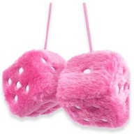 Wisiorek Na Lusterko Wsteczne Różowe Kostki Brelok Plush Dice Vintage