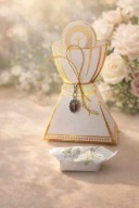 podziękowanie dla gości brelok krówka pudełko kielich