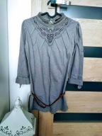 Bluzka, tunika z koronką i paskiem rozmiar S