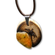 WISIOREK "Bursztyn i dąb" - ZAKLĘTA SIŁA NATURY, amber, PIROGRAFIA