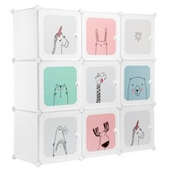 SZAFKA MODUŁOWA DZIECIĘCA NA ZABAWKI UBRANIA BUTY DLA DZIECI REGAŁ 9X PÓŁKA