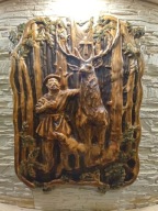 Swiety Hubert - Plaskorzezba - Drewno