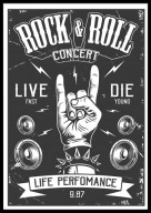 A2 PLAKAT MUZYCZNY MUZYKA MUSIC, ROCK & ROLL CONCERT LIVE FAST DIE YOUNG