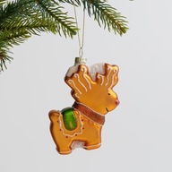 Bombka renifer piernik kolorowy na prezent dla dziecka szklana grzechotka