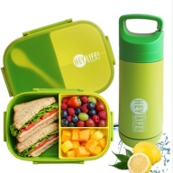 ZESTAW LUNCHBOX ŚNIADANIÓWKA BIDON PUDEŁKO POJEMNIK NA ŚNIADANIE 2w1 1200ml