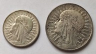 2 złote 1932 5 złotych 1934 Głowa Kobiety