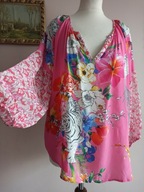 Grace bluzka z jedwabiem kwiaty ptaki zwierzęta38