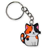 Brelok KOT Kotek SŁODKA Zawieszka DO KLUCZY Prezent Biało Pomarańczowy