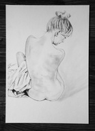 W świetle poranka – akt kobiecy – rys.ołówkiem( 346 ) – dla 884 Skubalskich