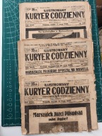 Marszałek Józef Piłsudski na łożu śmierci, zmarł, pogrzeb 5 gazet z 1935 r.