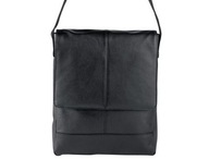 Torba listonoszka czarna skóra naturalna LIVERGY WYPRZEDAŻ