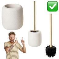 SZCZOTKA TOALETOWA ŁAZIENKOWA ZŁOTA BIAŁA SOLIDNA MOCNA | AWD INTERIOR 1915