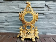 FIGURALNA MOSIĘŻNA STARA OBUDOWA ZEGARA / ZEGAR KOMINKOWY MOSIĄDZ - 36cm