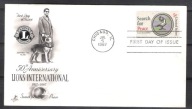 USA 1967, FDC organizacja LIONC CLUBS, pies przewodnik