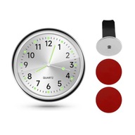 Zegarek Samochodowy Kwarcowy do Auta Srebrny Chrom QUARTZ Uchwyt na Kratkę