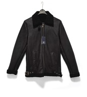 Kurtka Bomberka Kożuszek Eko Skóra Czarna AC Made In Italy |R. M