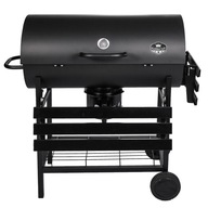 GRILL WĘGLOWY OGRODOWY NA KOŁACH, PÓŁKI, GRIL NA BRYKIET BBQ, GRILL&CHILL