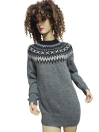 dłuższy SWETER wełniany wełna angora 36/38