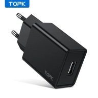 Ładowarka Sieciowa TOPK 10W USB-A Zrównoważone Ładowanie Urządzeń Zasilacz