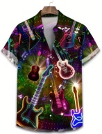Koszula hawajska - motyw gitary