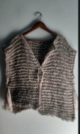 Sweter kolczuga handmade z lnem