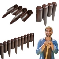 OBRZEŻE OGRODOWE PALISADA PLASTIKOWE TRWNIKOWE BRĄZOWE BRĄZ 240x23 SOLIDNY