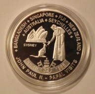 PAPIEŻ JAN PAWEŁ II 32 PIELGRZYMKA - AUSTRALIA, UGANDA 2006, SREBRZONA