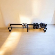 STOJAK NA BUTY OBUWIE METALOWY REGAŁ PÓŁKA SOLIDNY LOFT CZARNY 124 cm