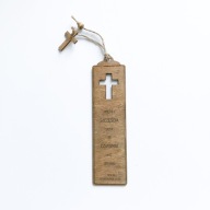 Zakładka religijna drewniana do Biblii 15x4cm, WIĘCEJ SZCZĘŚCIA, orzechowy