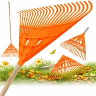 GRABIE OGRODOWE DO LIŚCI TRAWY WACHLARZOWE Z KIJEM 24 ZĘBY MOCNE 61 x 182CM