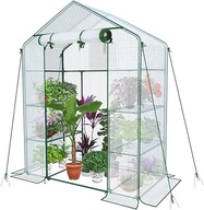 Szklarnia ogrodowa z półkami 143x73x195cm 3 poziomy ochrona roślin plandeka