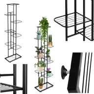 KWIETNIK STOJĄCY METALOWY CZARNY WYSOKI LOFT STOJAK NA KWIATY POŁKA REGAŁ