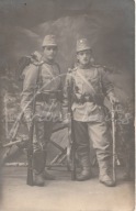 848A ŻOŁNIERZE LANDWEHRA KARABIN GEW88 MENAŻKA CZEKAN 1914 KUK AUSTRO-WĘGRY