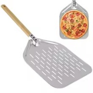 ŁOPATA DO PIZZY PERFOROWANA ALUMINIOWA DREWNIANY UCHWYT UNIWERSALNA