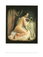 Pocztówka - Akt - XIX w. - kobieta z ptakiem / dagerotyp / OPIS !!!