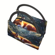 torba termiczna mała torebka lód lis modna anime styl retro biuro lunch