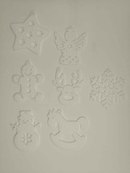 ZESTAW 7 OZDÓB CHOINKOWYCH ŚWIĄTECZNYCH - różne kształty