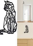 Ozdoba ścienna Kot geometryczny 3D Dekoracyjny obraz ażurowy 27cm