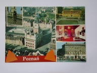 POZNAŃ - Stary Rynek, Biblioteka Raczyńskich, Hotel Bazar pocztówka z 1985