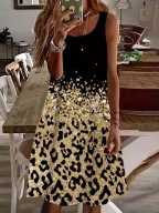 Okazja !_NOWA modna WYSMUKLAJĄCA sukienka z PANTERĄ_WYGODNA z lycrą_50/52