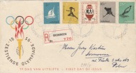 Olimpiada Rzym 1956 - FDC Holandia z obiegu pocztowego - pierwsza strona