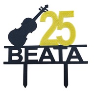 topper na tort personalizacja WYBÓR KOLORÓW SKRZYPCE !!!