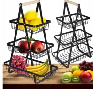 KOSZ NA OWOCE Koszyk na Warzywa METALOWY Stojak Piętrowy 3 Poziomy STABILNY
